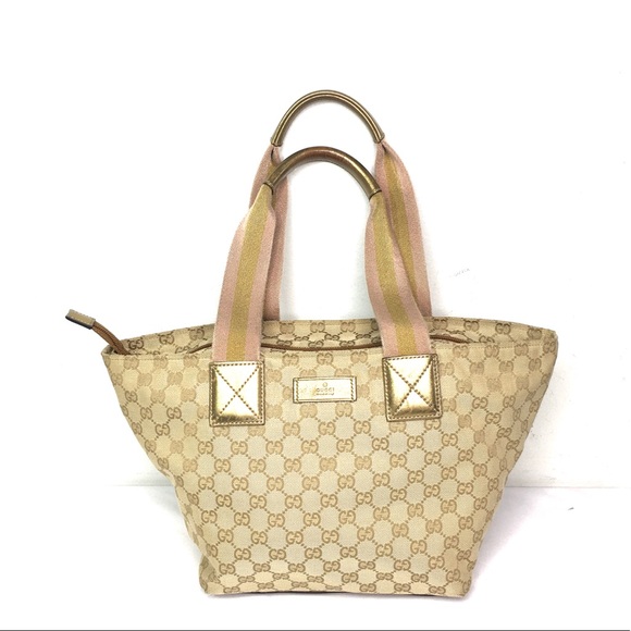Gucci Beige and Pink Tote Bag - Picture 1 of 16